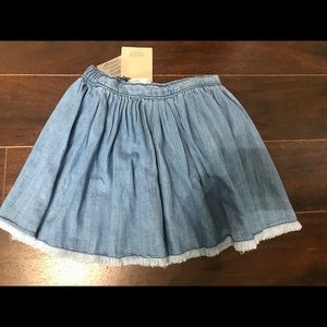 Zara Girls chambray frayed skirt size 5 NWT